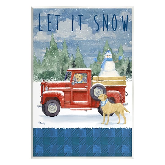 Stupell Industries Let It Snow Winter Dogs Wall Plaque Art